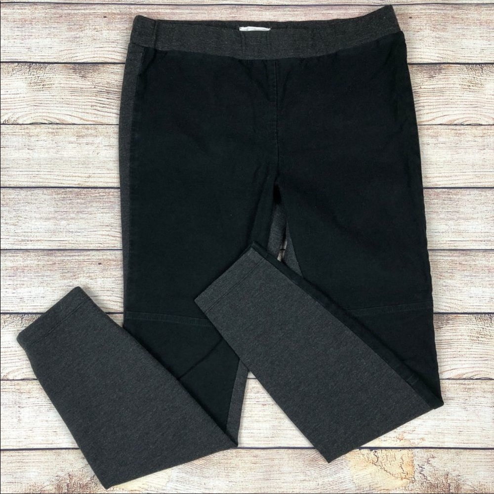 LOFT Lou & Grey Two Tone Black Gray Leggings Size S